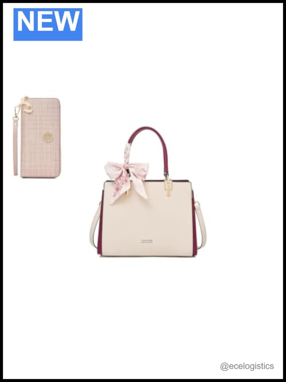 Medium Tote Bag Crossbody Shoulder Purse with Slim Leather Wallet Set
